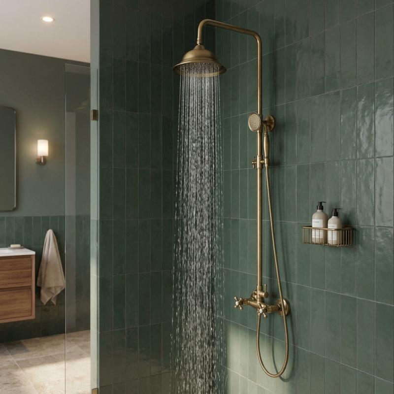 Aquanello Heritage Ascot Klassieke Doucheset Opbouw Douchekolom Brons BN-2003-HA